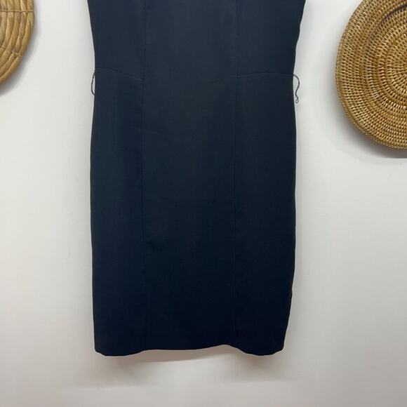 $325 Hobbs Neutral Black Minimalist Sleeveless Sheath Mini Dress 6 - Picture 4 of 8